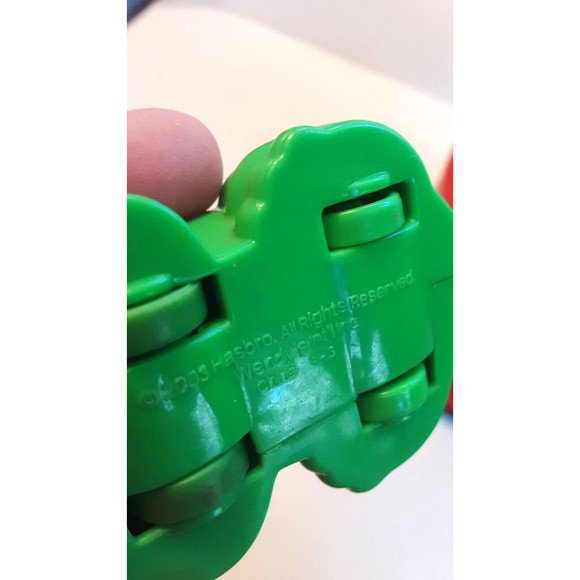 Playskool Push Dinosaur 2003 Wendy’s Kids Meal Toy Wiggles Green Yellow Spikes - Picture 4 of 4